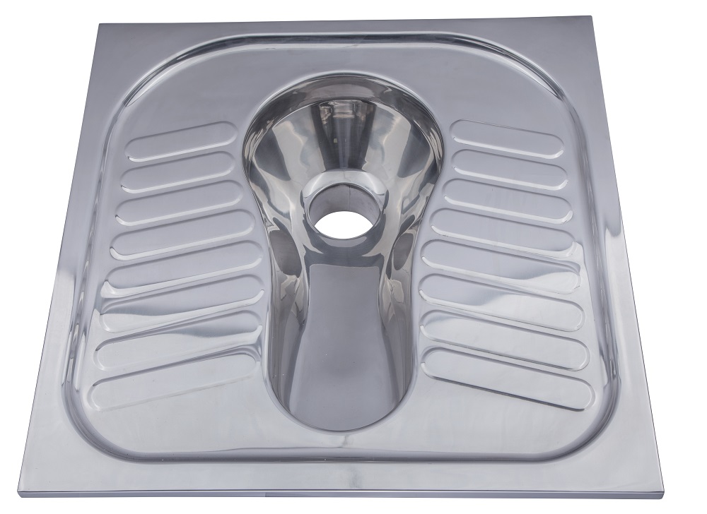 Public Square Stainless Steel Squatting Toilet Pan