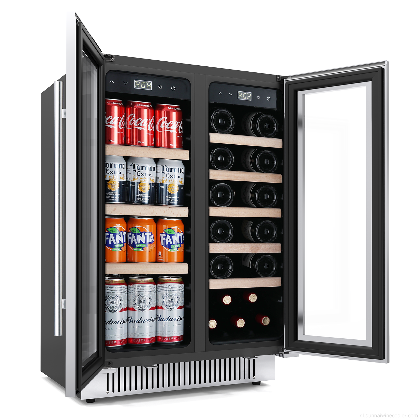 Zwart Dual Freesting Wine Cooler koelkast voor thuis