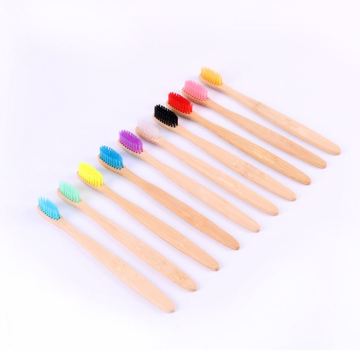 100% Biodegradable Natural Colorful  Bamboo Toothbrushes