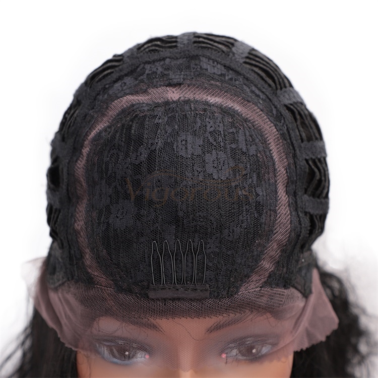 Vigorous Natural Black Synthetic Lace Front Wigs Long Water Wave Heat Resistant Fiber Hair Wigs for African Americans