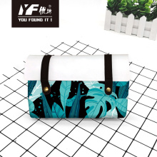 Custom tropical leaf flavour style PU leather handbag cosmetic bag pencil case&bag multifunctional bag