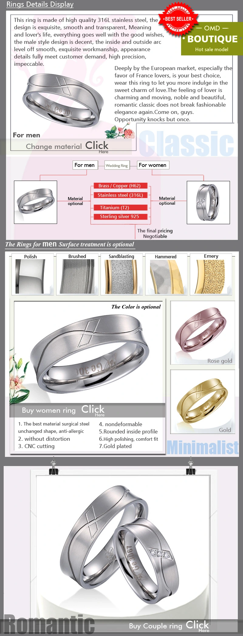 2020 Fashionable Jewelry Factory Supply Fashion Jewelry Wedding Rings