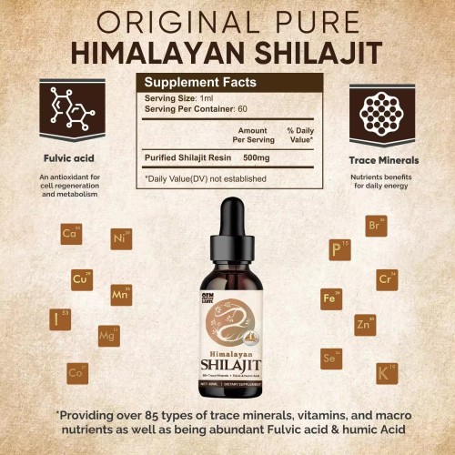 OEM Pure Himalayan Shilajit Resin Liquid Drops Huile Shilajit Resin avec 85 traces de minéraux et l&#39;acide fulvique Shilajit gouttes