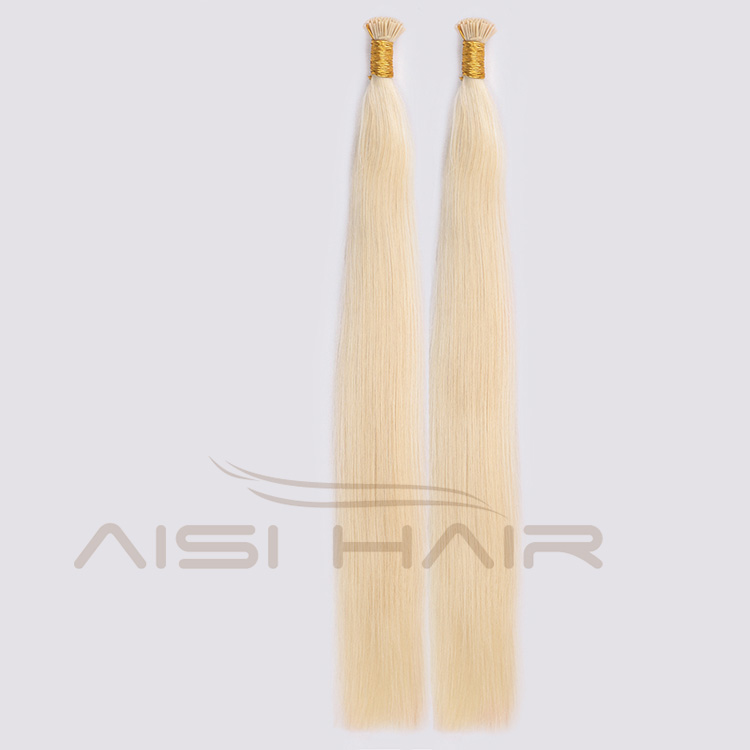 Aisi Hair 10A Unprocessed Blonde Human Hair Double Drawn Can Be Dyed Or Bleach I Tip Human Hair Extension 100g For Women