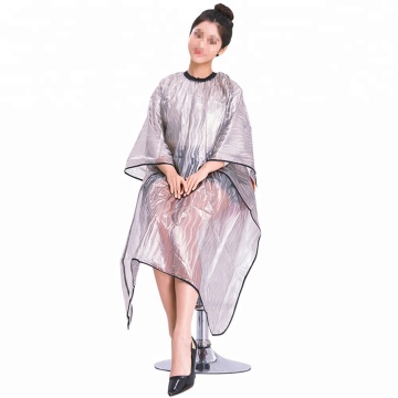 OEM/ODM Transparent PVC Hair Cutting Capes with Magic Stickers