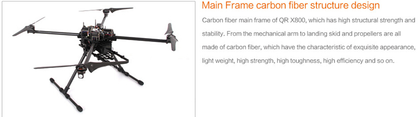 Gopro FPV Carbon Fiber black Drone Professional aerial video 4 axis quad copter UAS X800 Drone