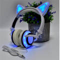 Foldable Headphone for Children with LED Cat Ear