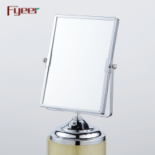 Fyeer Double Side Rectangle Makeup Mirror Magnifying Desktop Brass Table Mirror
