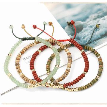 4MM Mini Gemstone Energy Bracelets Adjustable Healing Chakra Crystal Charm Beaded Unisex Semi Precious Abacus Beads Stone