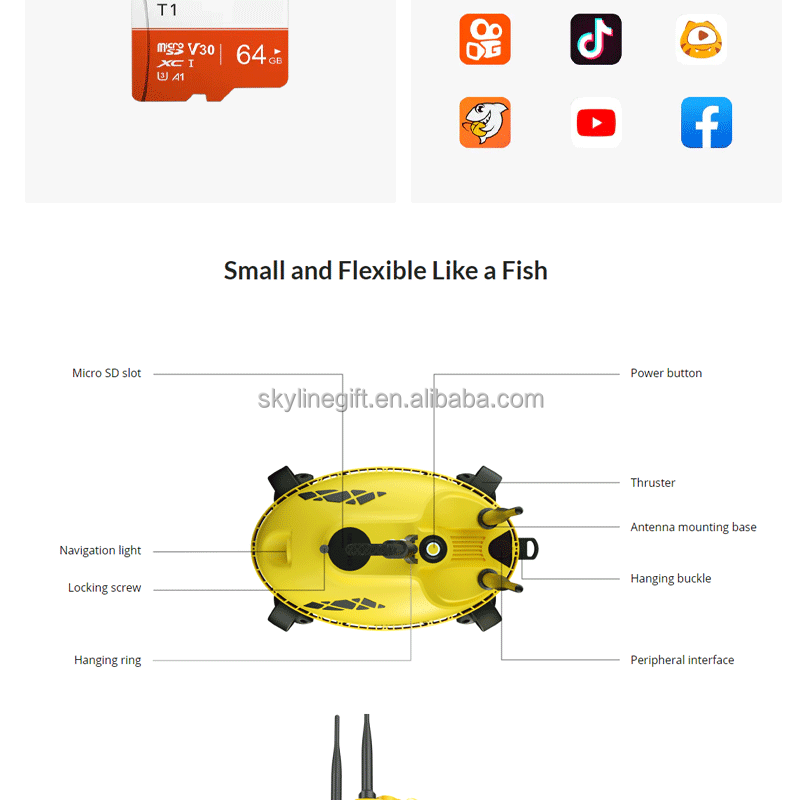 2020 New CHASING F1 Fish Finder Drone Wireless Underwater Fishing Camera