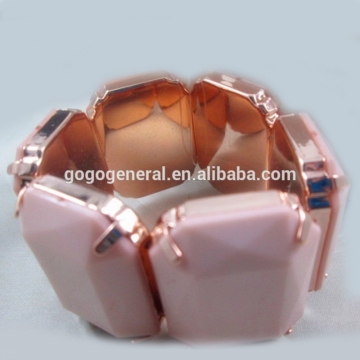 Fashion Custom Stretch Facet Pink Stone Bracelet