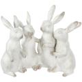 Angka Kuartet Polyresin Bunny Whitewashed