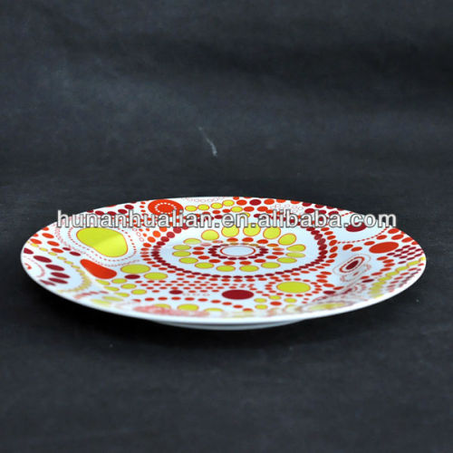 11" Ceramic Dinner Plate with full wrap of floral pattern decal