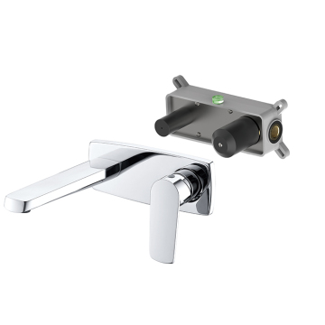 Polished Brass Wall Mounted Chrome Faucets Bathroom