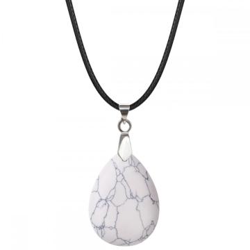 Howlite 25x35mm Teardrop Pendant Necklace women Men