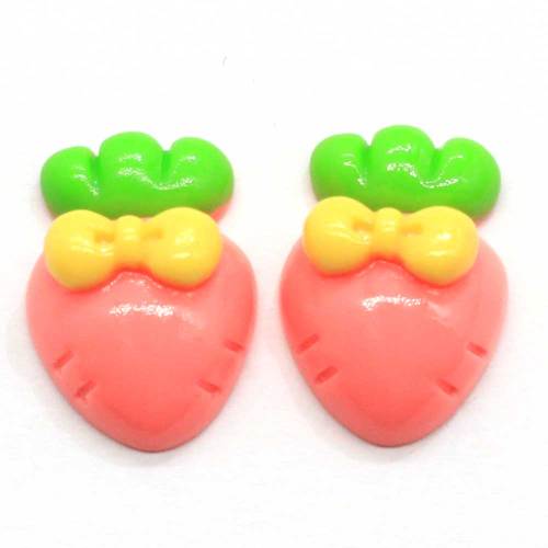 Bella Flatback Resina Vegetale Carota Bowknot Ornamenti Artigianato Fermaglio Per Capelli Forniture Per Bambini Cucina Cucina Giocattoli