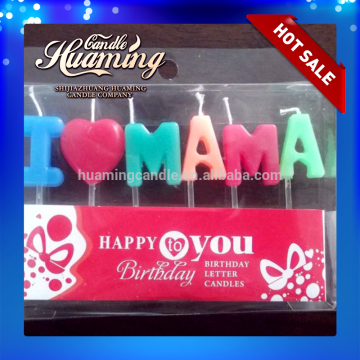 I love MAMA and I love PAPA birthday candles letter candles