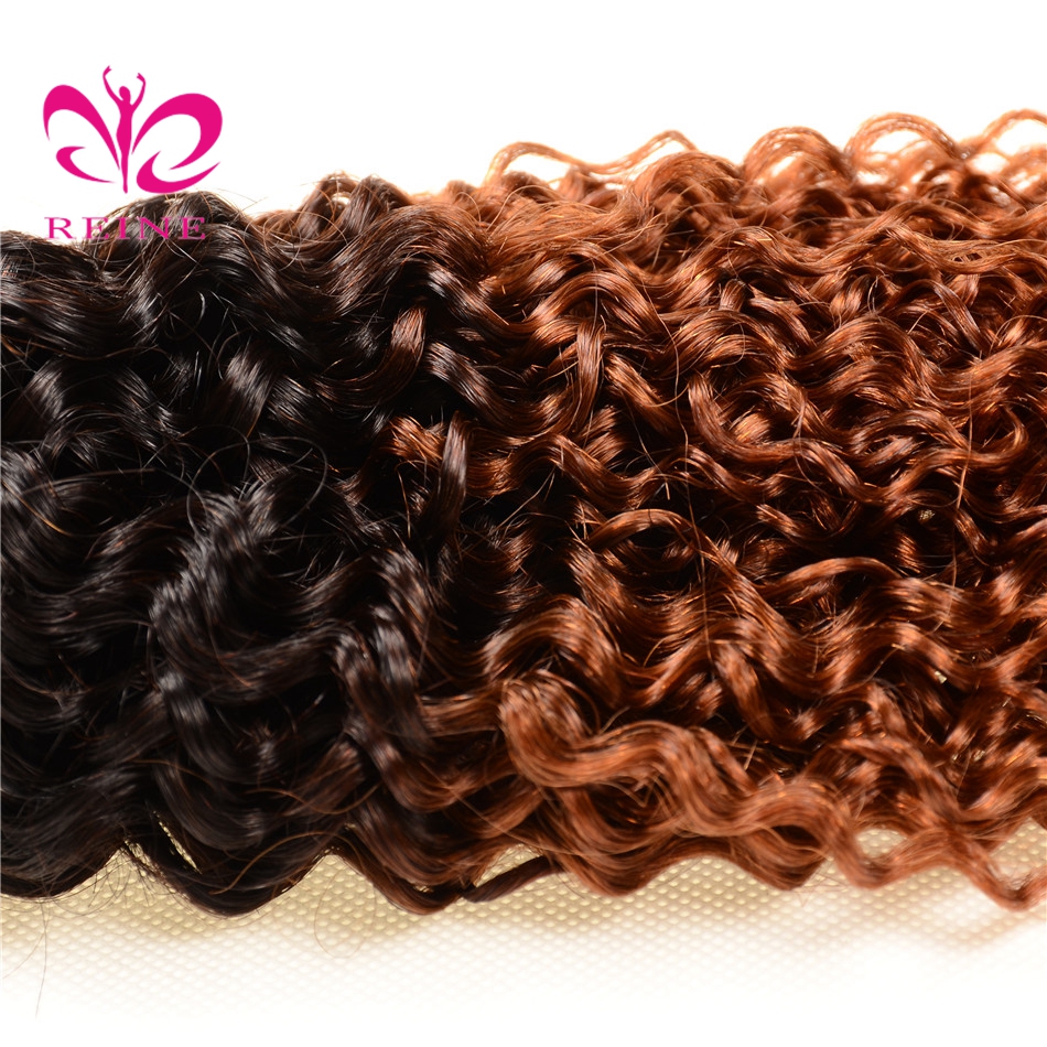 kinky curl 1b 30 ombre color original brazilian human hair, brazilian hair extensions overseas brazilian hair weave