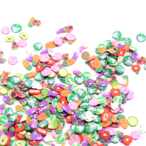 Assorted Vegetable Polymer Clay Slices Sprinkles Miniature 4*5MM Vegetable Clay Slices Slime Charms Garden Vegetables Sprinkles