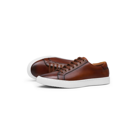 Glazed Leather Mens Sneaker