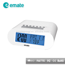 FM/AM Radio Alarm Clock with Temperature , Calendar and Backlight
