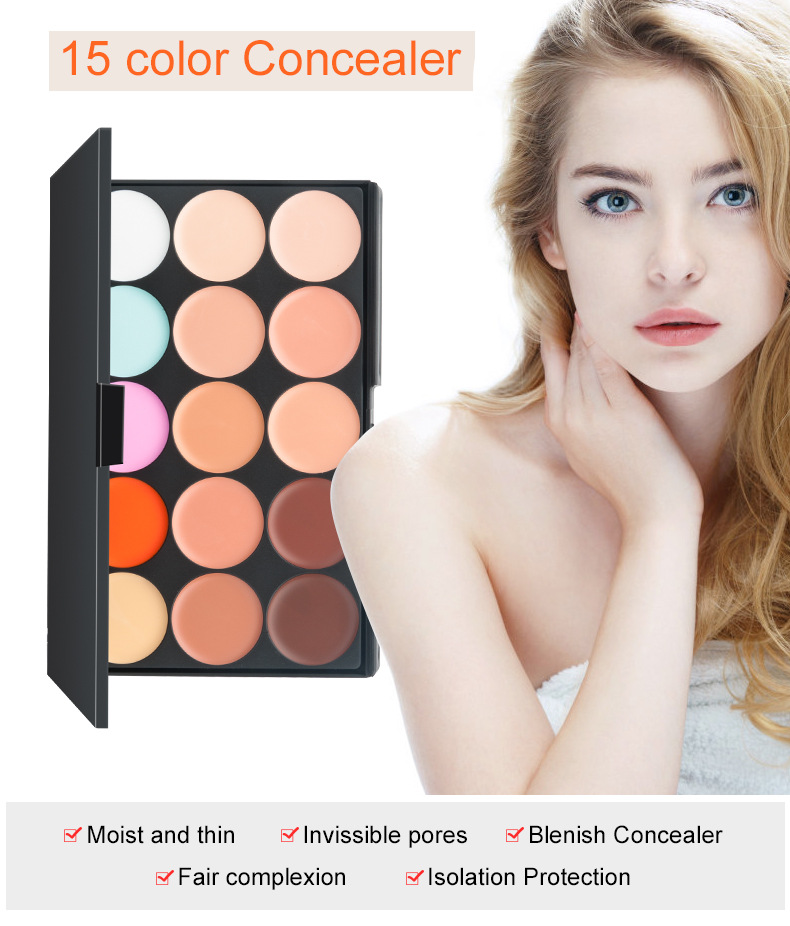 15 colors concealer foundation cream natural dark circles uniform skin color makeup wholesale neutral printable logo