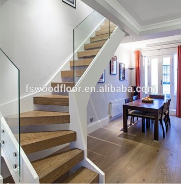Triangle shape natural white oak solid wood stair treads