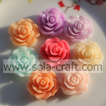 24MM Solid Color Resin Rose Flower Beads For Jewelry Making