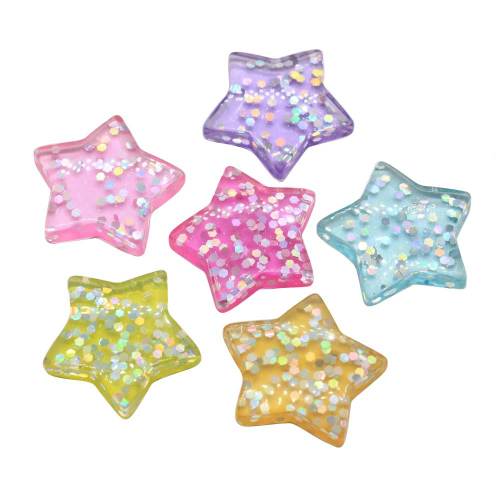 Mixed Resin Bling Glitter Heart  Star Flower Cabochon Flatback Decoration Crafts Embellishments For Scrapbooking Diy Accessories