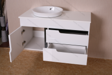 Wash Basin Bathroom Mirror Cabinet with Light & PVC Bathroom Wash Basin Cabinet