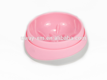 Large plastic pet slow feeding bowl