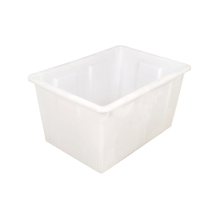 White stackable foldable storage crate
