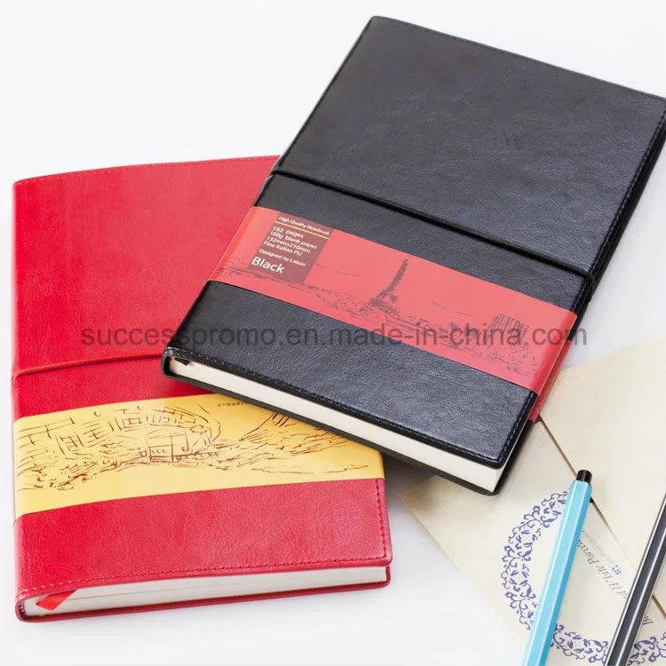 Bookbinding Cloth Moleskine Type Diary Notebook with Golden Embossed Logo