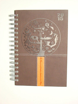 2015 agenda PU notebook spiral with embossed logo