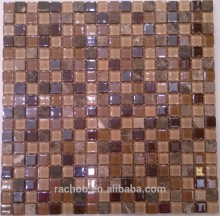 4mm dark emperador mix brown glass mosaic tile