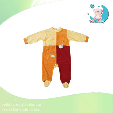 230g velvet baby clothes 3color splicing baby romper