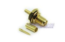 Gold SMA Male Female Coaxial Connectors Bulkhead Crimp Styl