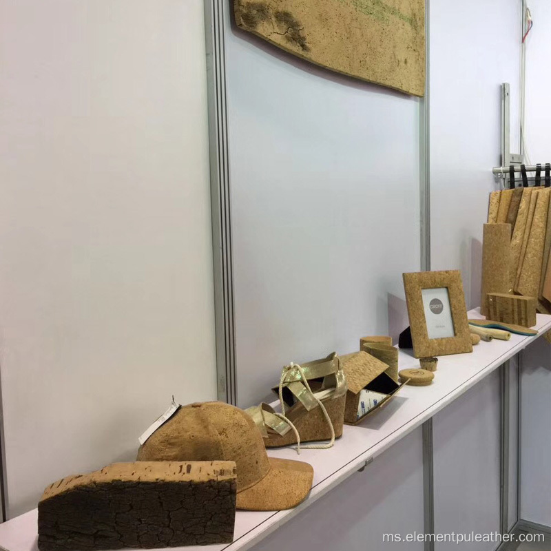 Cork Leather dengan venir gabus semulajadi PU