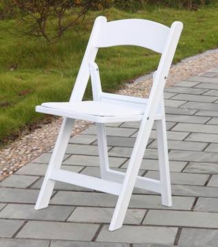 White Padded Resin Folding Chair