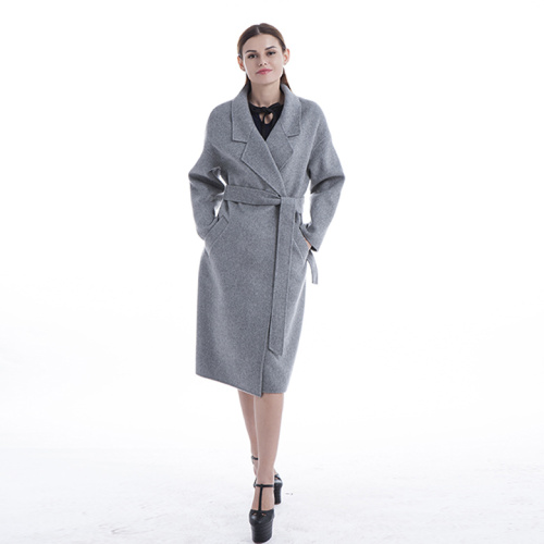 Cappotto lungo in puro cashmere grigio 100%