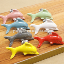 ceramics dolphin shape drawer cabinet handle