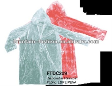 LDPE/PEVA disposable raincoat
