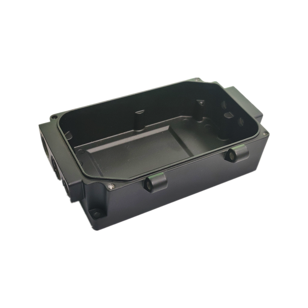 Custom design aluminum die casting box in black