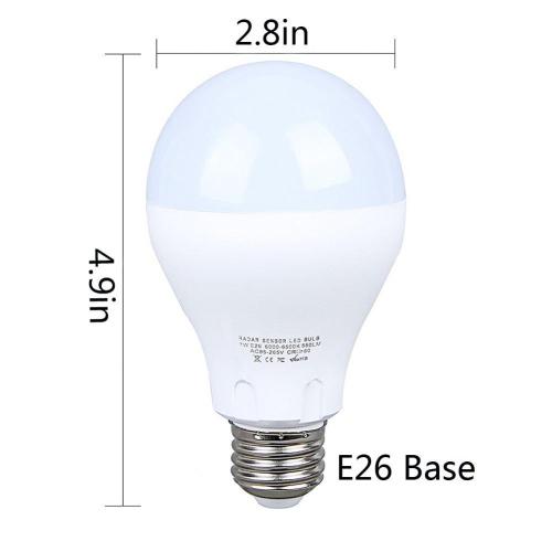 Lampadina con sensore di movimento a LED bianco caldo da 7W E27