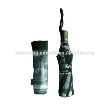 three fold auto open photo print umbrella