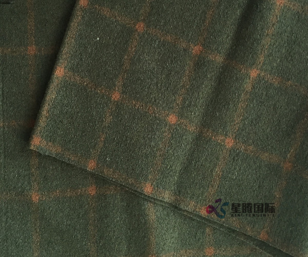 Olive Check 80% Wool 20% Nylon Fabric