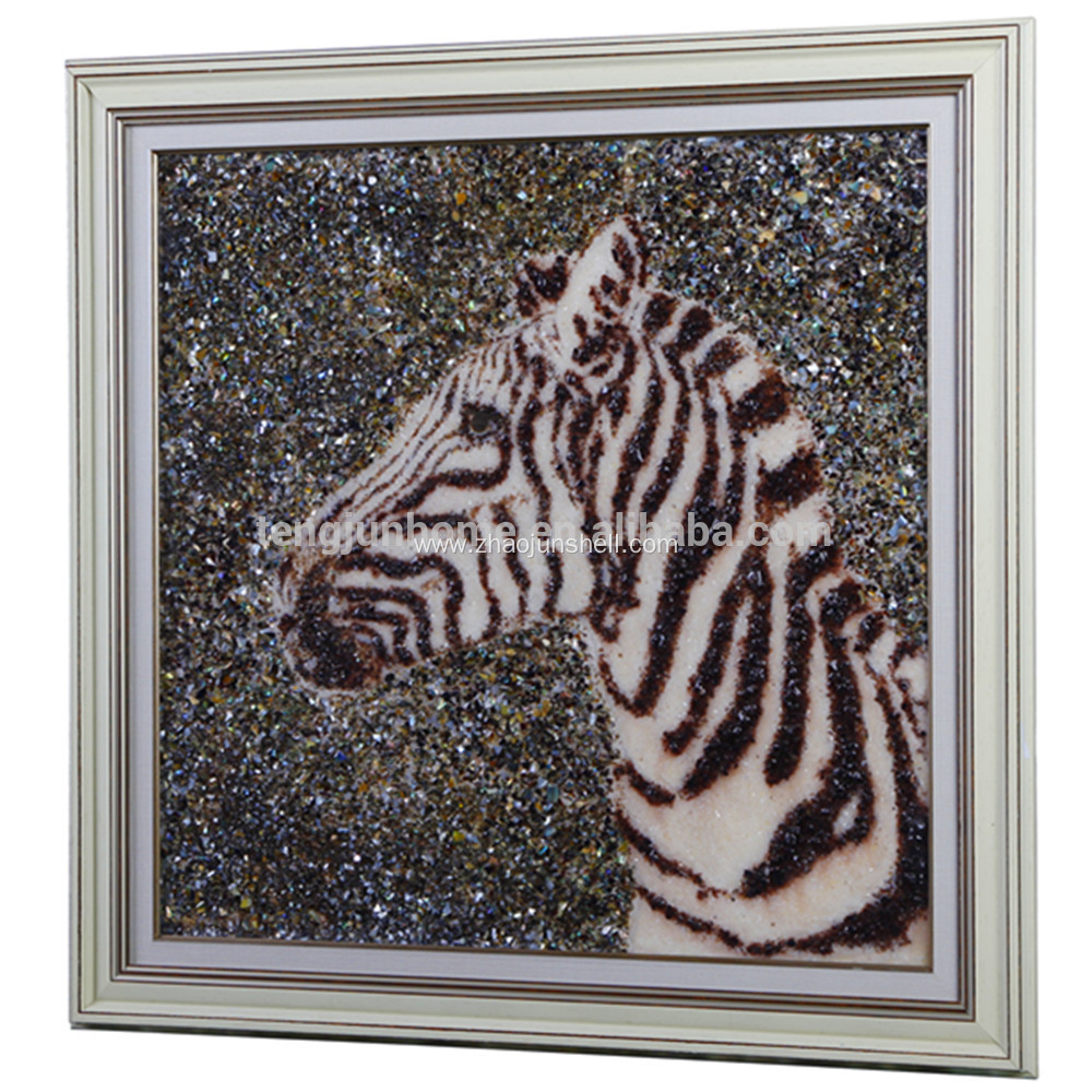 Wholesale Handmade Shell Arts Horse Head Shape Wall Picture