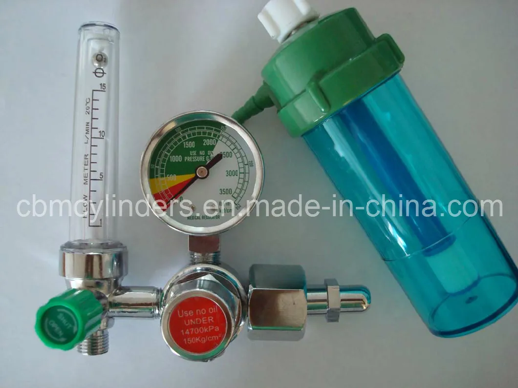 Medical Oxygen Reducer with Humidifier Bottle, Brass-Made Oxygen Flow Regulator