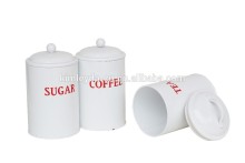 Tea sugar coffee container set of 3 white household canister set