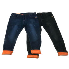 Blue Fur Lined Denim Jeans for Men - Size 29-38